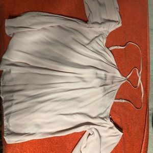 Baby pink off the shoulder blouse